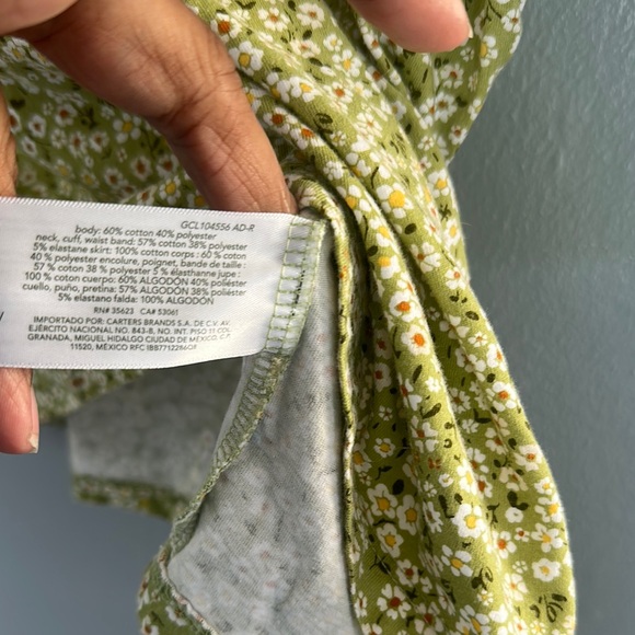 Carter's Heather & Green Casual Dress with Peplum Style Long Sleeves Girls 4T - Picture 7 of 8